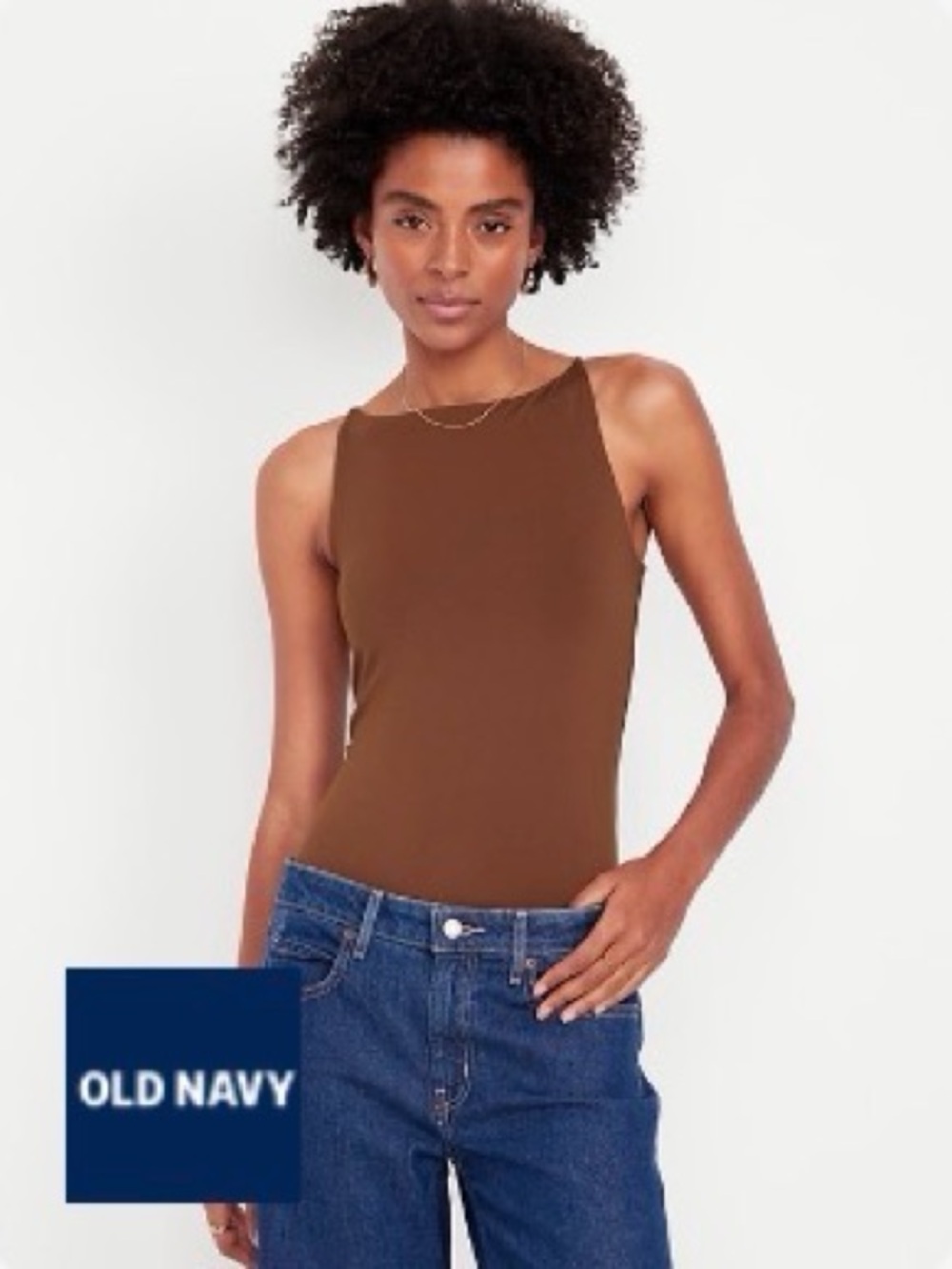 Old Navy Double-Layer Cami Bodysuit - Brown M TALL